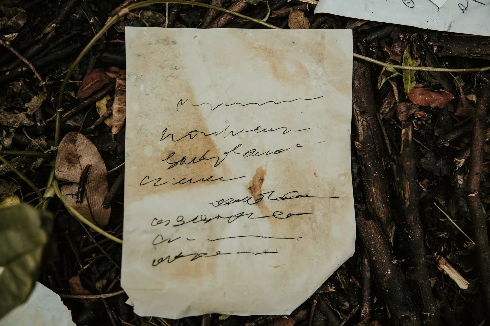 Eski bir kâğıt üzerinde soluklaşmış el yazısı satırlar